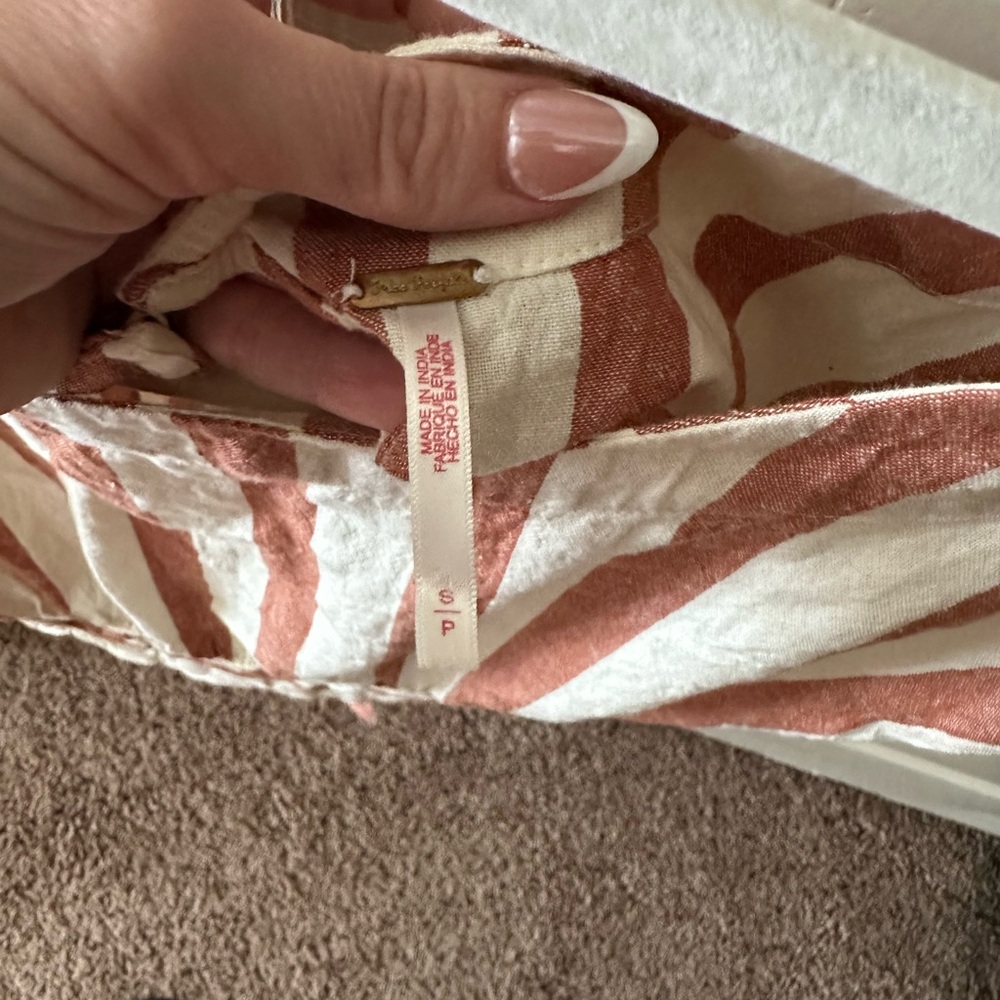 Free People Striped Maxi Skirt Set in Cream and Rust - Picture 6 of 7